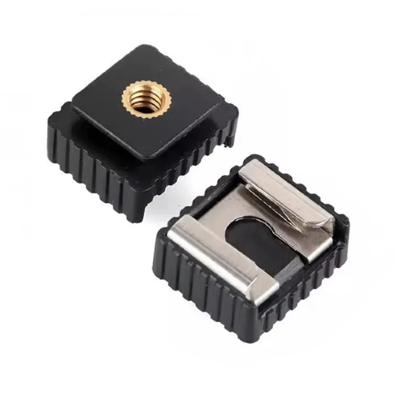 2pcs 표준 마운트 핫 슈즈에서 1/4 스레드 콜드 핫 슈 어댑터 사진을위한