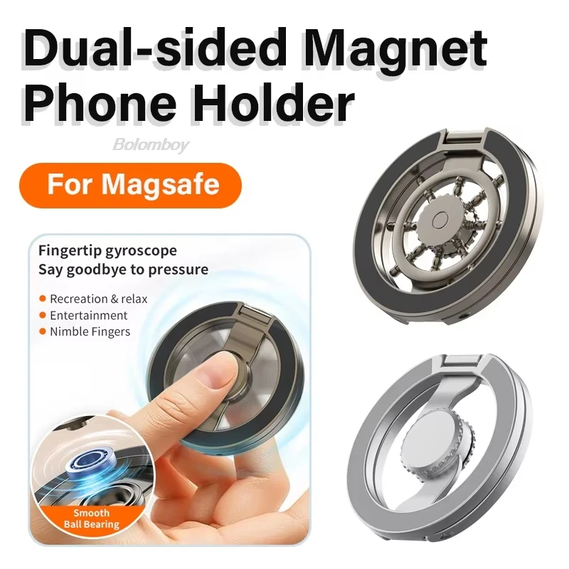Suporte de Telefone Magnético Rotativo de Dupla Face para Magsafe com Giroscópio para iPhone 18 17 16 15 14 Pro Max, Acessórios para Suporte de Telefone