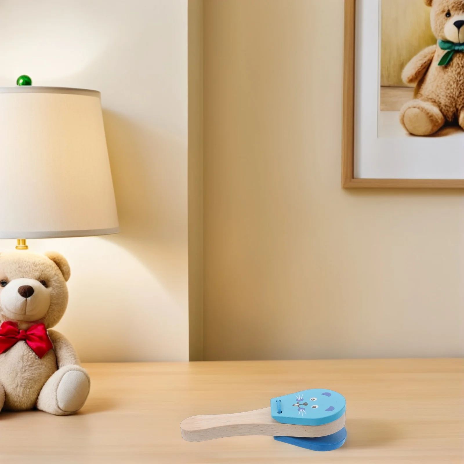

3 Pcs Children's Wooden Speaker Board Hand Bell Rattle Toddler Toys Small Animal Instruments Mini Party Noisemakers Percussion
