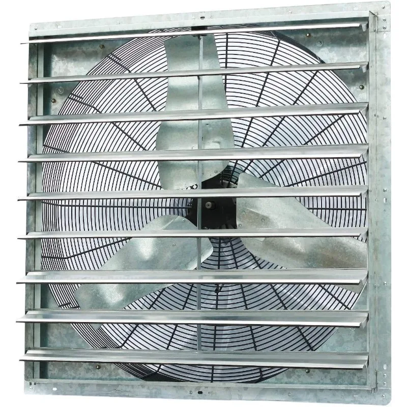 

36" Wall Mounted Shutter Exhaust Fan - Automatic Shutter - Single Speed - Vent Fan For Home Attic, Shed, or Garage Ventilation