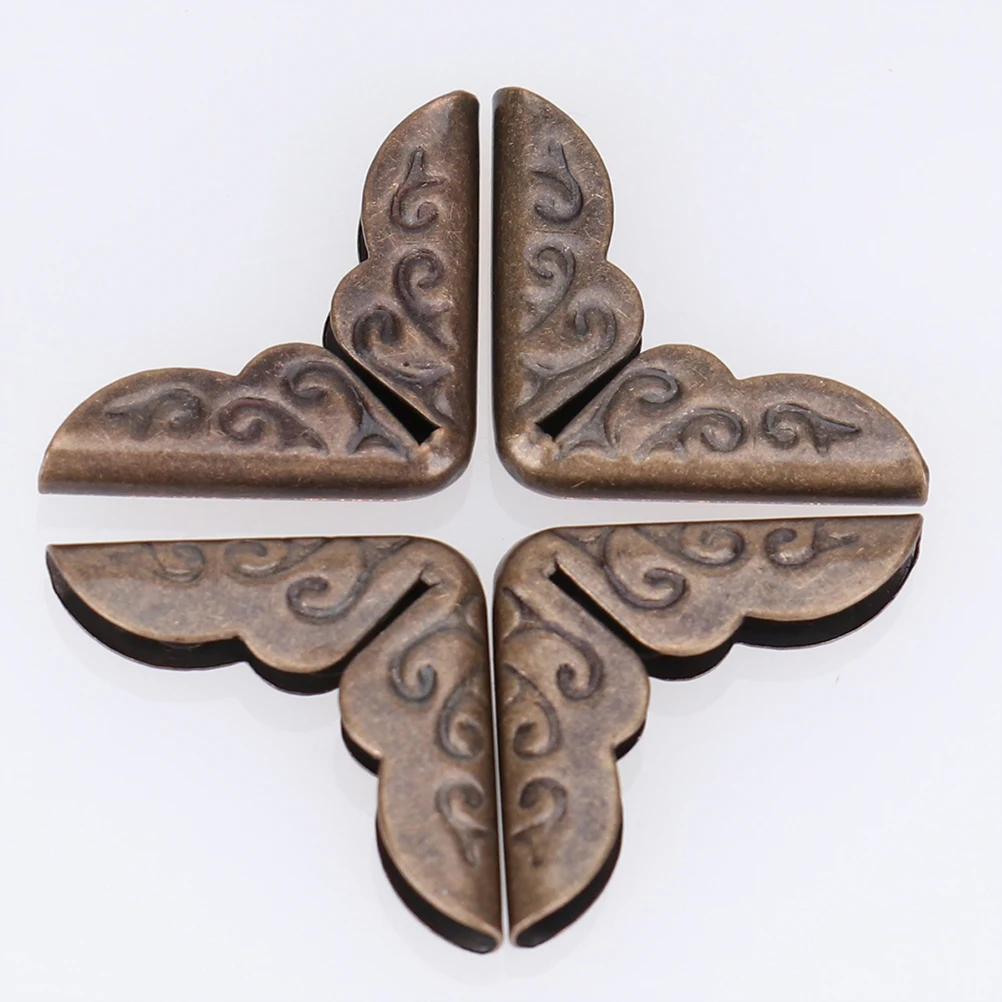 

200Pcs Book Corner Protectors Metal Vintage Style Green Patina Notebook Scrapbook Photo Album Protective Corners Decorative