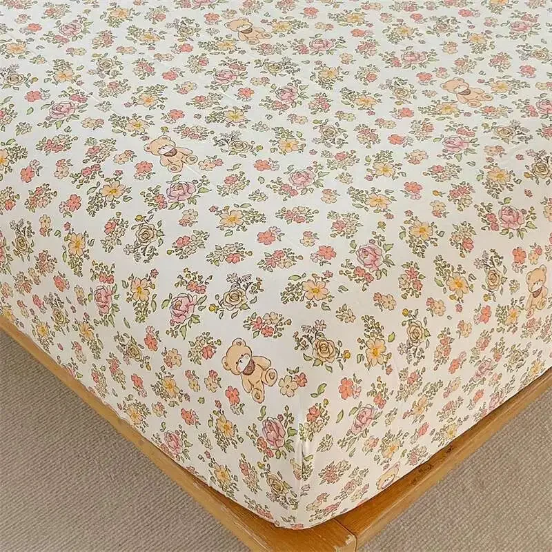 Solstice 100% Cotton Bedsheet Print Fitted Sheets Bed 90/100/120/150/180/200cm Covers Home Bed Linen sabanas (No Pillowcase)