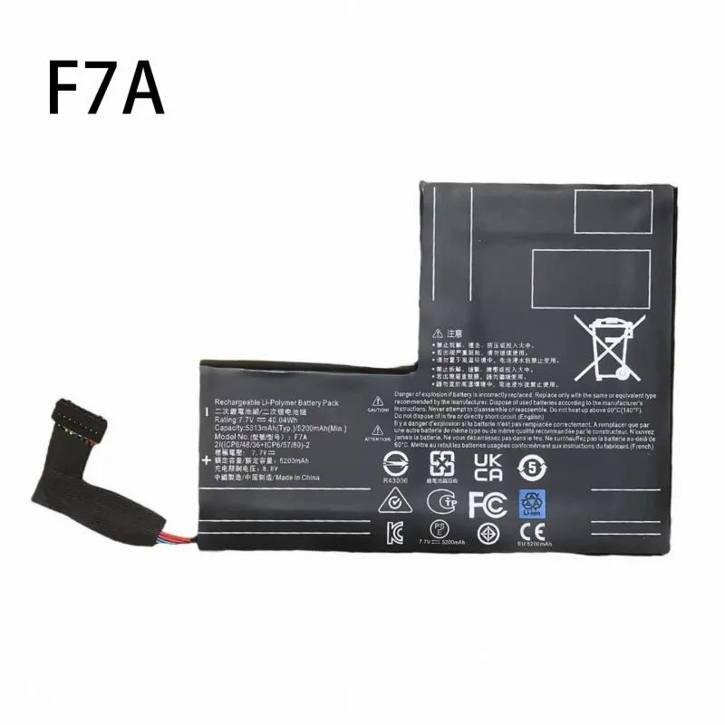 For Valve Steam Deck LCD Handheld Gaming Console F7A 7.7V 40.04Wh 5313mAh Rechargeable Li-Polymer Replacement Battery