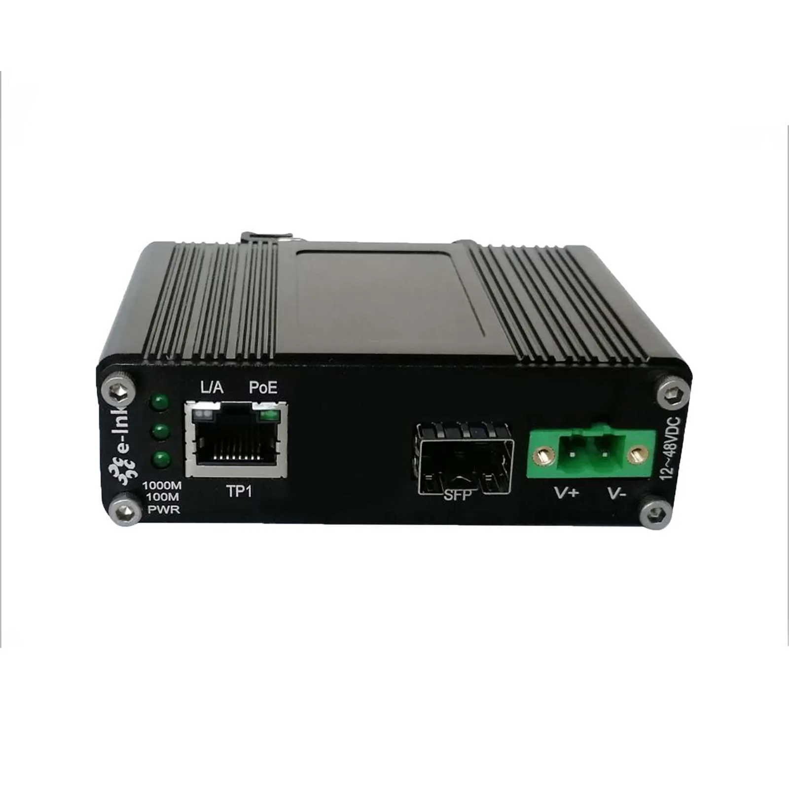 12-48V DC Input DIN Rail Industrial Grade Gigabit 60W PoE Media Converter with 100/1000M SFP Port