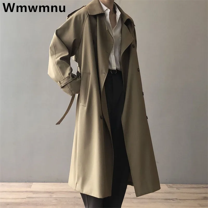 Elegant Office Ladies Trench Coats Casaco Korean Chic Belt High Grade Women Windbreak Abrigos Classic Fashion Corta Vento Mantel