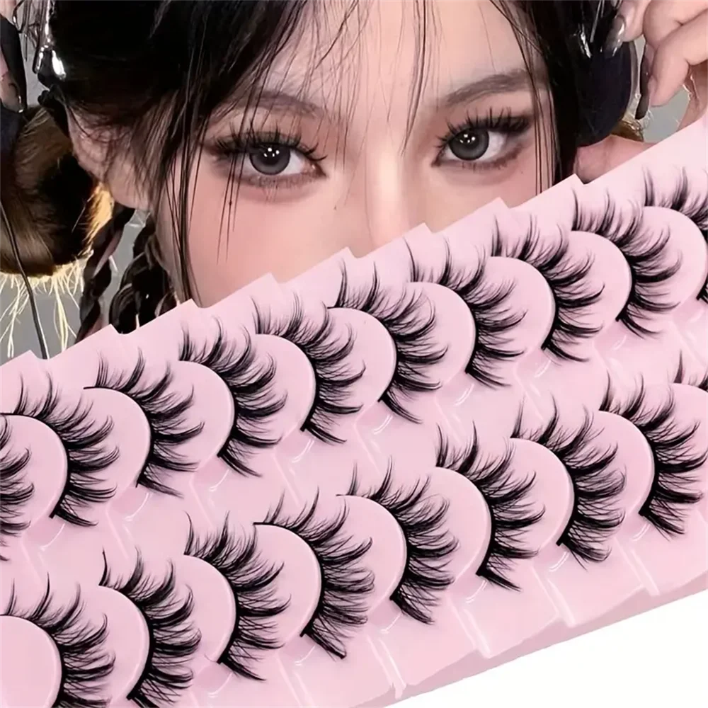 False Eyelashes Natural Manga Lashes Wispy Spiky Wet Look False Anime Eyelashes Look Like Individual Clusters Japanese Cosp