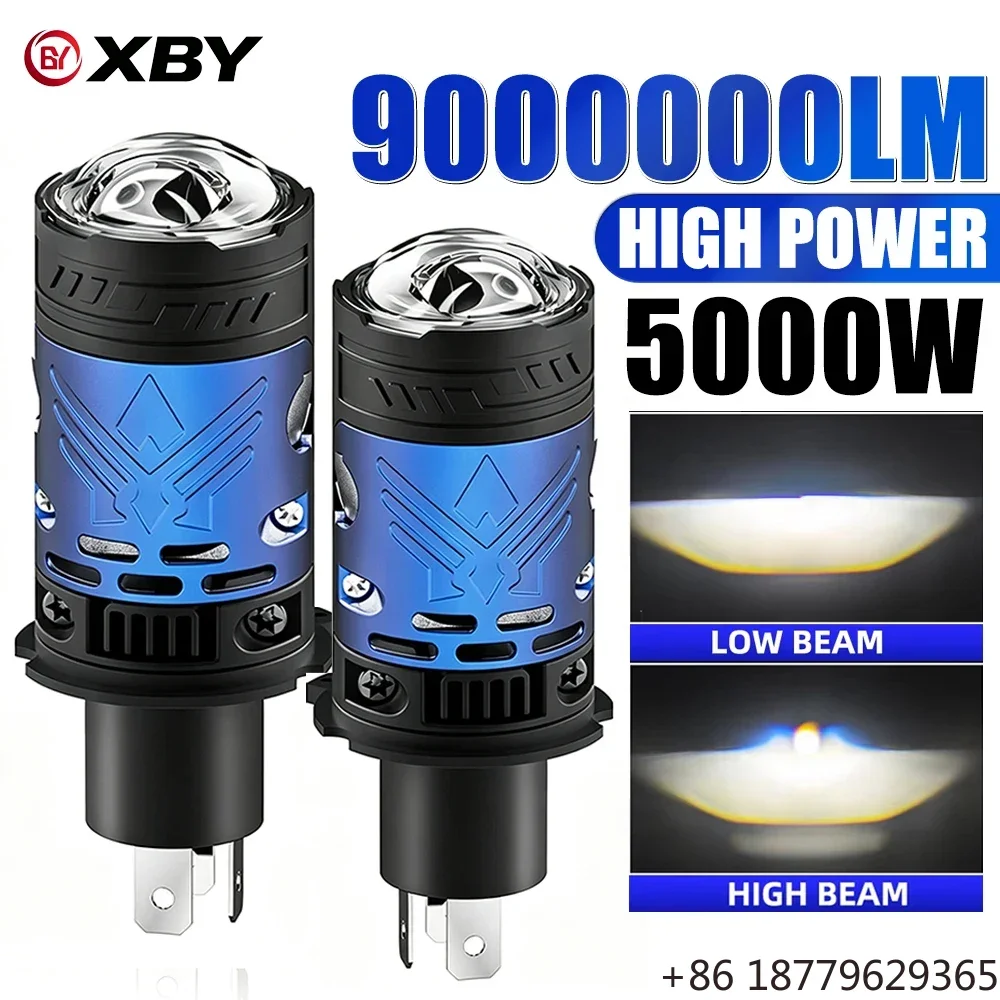 H4 Bi LED Projector Lens Headlight Bulbs CANBUS 5000W 9000000LM Super Bright 12-36V 6500K 9003 HB2 Hi/Lo Beam Car Motorcycle