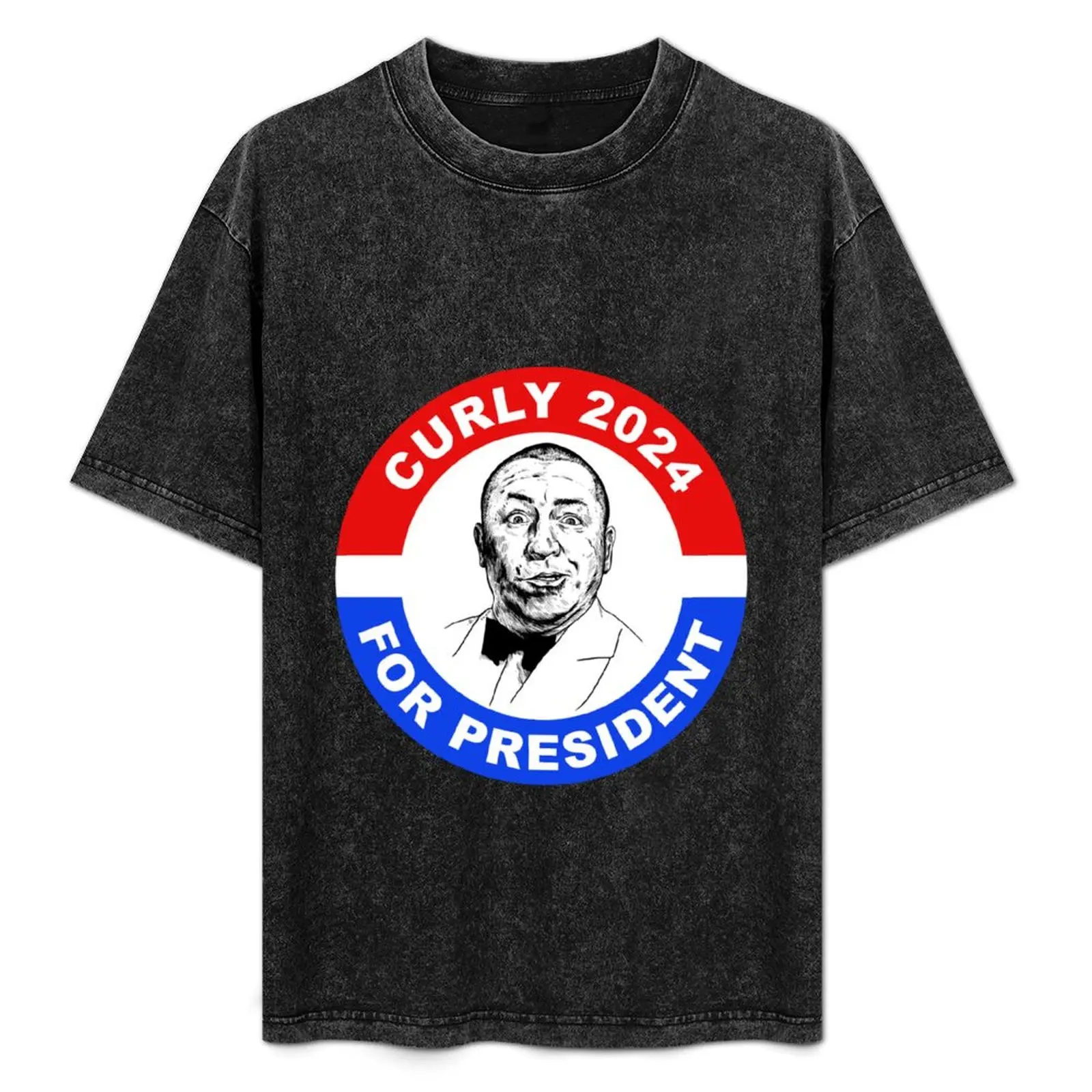

Curly 2024 For President T-Shirt Sports Casual Short Sleeve Cotton Tee