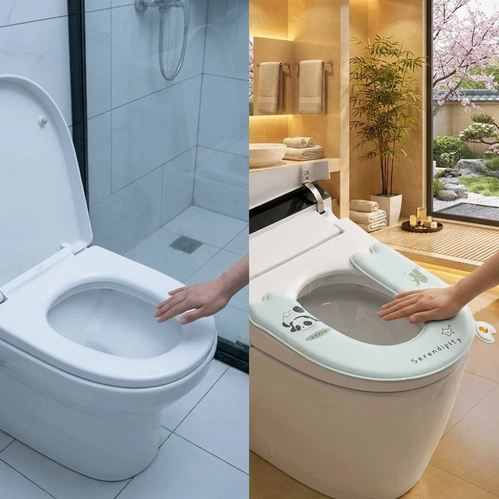 Waterproof Scented Toilet Seat Cover Wash-Free Cartoon Toilet Seat Mat Anti-Slip EVA Adhesive Toilet Seat Cushion Guest Room