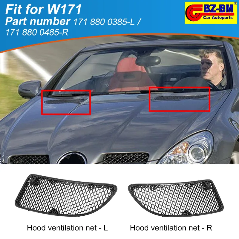 Hood grille Bonnet air Grille Slk for Mercedes Benz W171 R171 SLK280 SLK300 SLK350 A1718800485 A1718800385 1718800485 1718800385