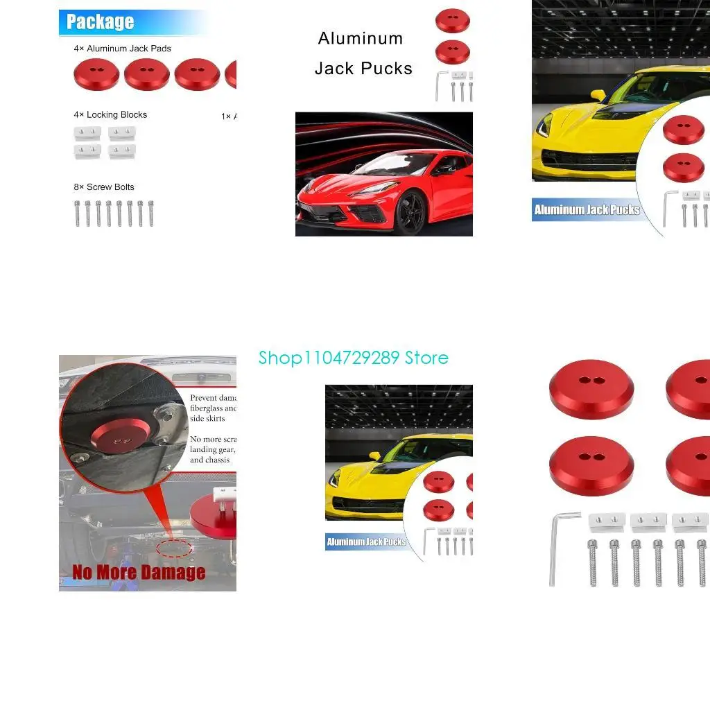 

D8KE Modest Lift Pad Adapters Damage without Aluminum Lift Adapters Set Heavy Duty Lift Pad Adapters for Boxster Cayman