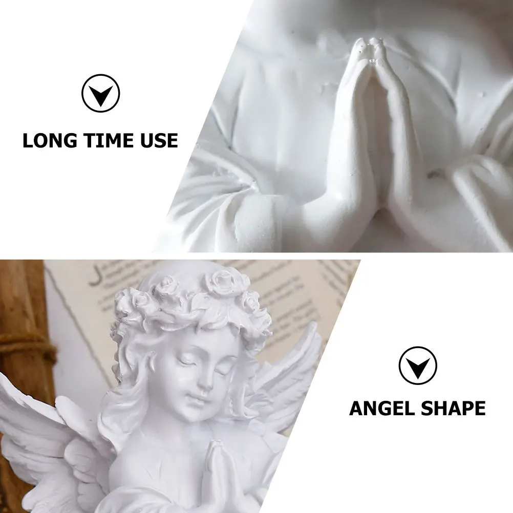 

1Pcs Prayer Angel Sculpture Decorative Resin Ornament Home Desk Garden Adornment Creative Detailed Angel Decoration