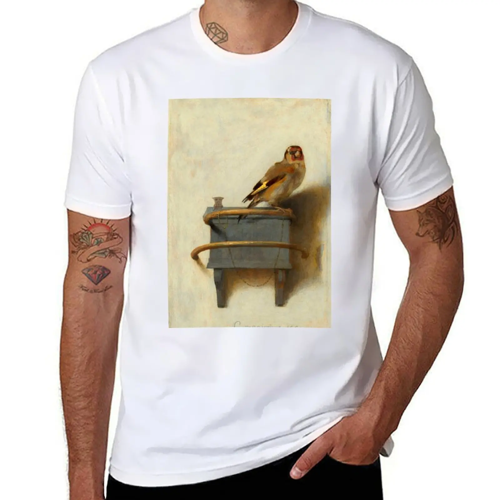 

Carel Fabritius The Goldfinch T-Shirt man t shirts graphic t shirts with prints man t shirts high quality luxury brand T-Shirt