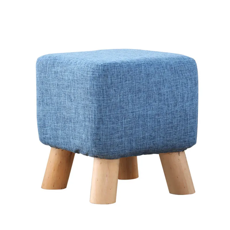 Shoe change stool leather pier small advertising gift sofa home gift stool solid wood fabric small square
