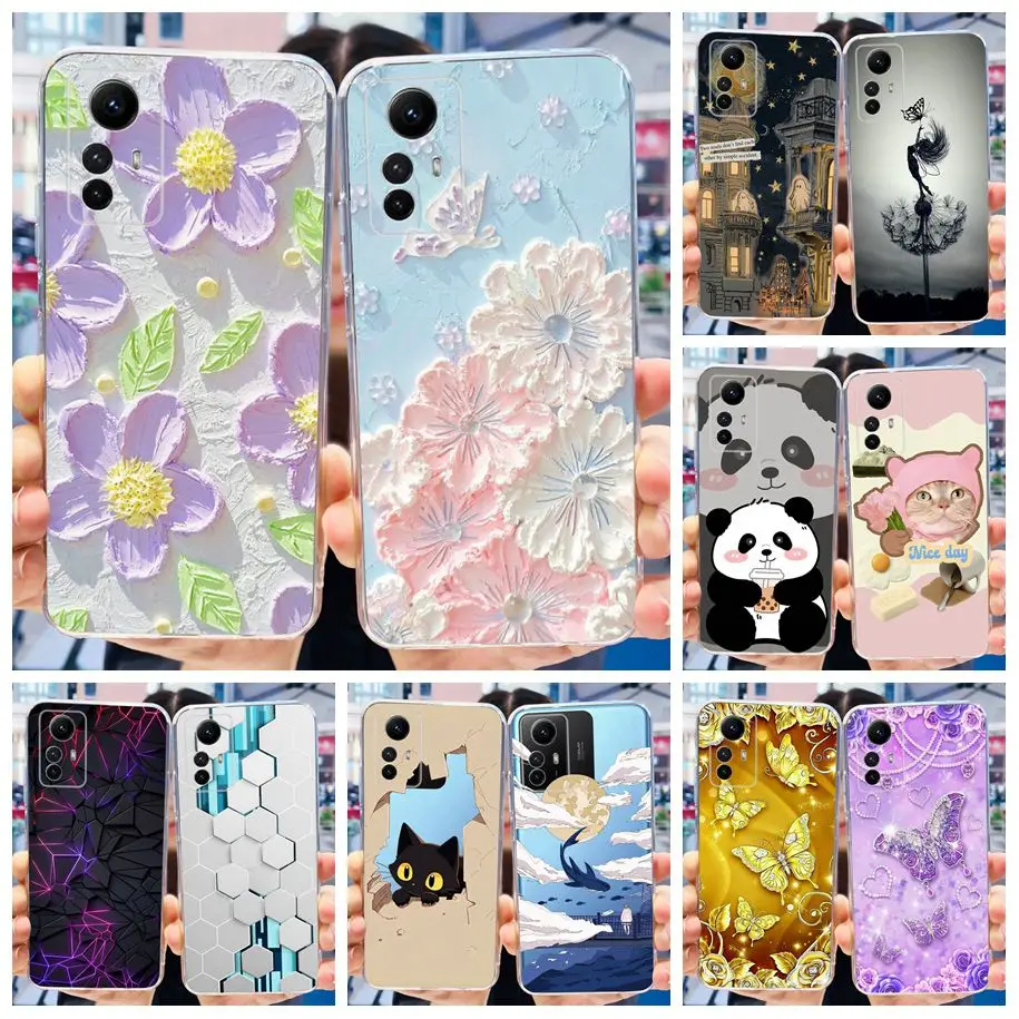 Case For Xiaomi Redmi Note 12S 12 S Case Fashion Flower Soft Silicone Back Cover For Xiomi Redmi Note12s Funda Shockproof Bumper