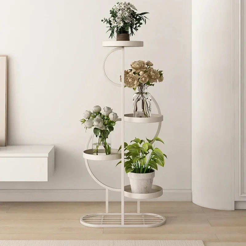 Cream Wind Multi-Layer Plant Rack - Floor-to-Ceiling Flower Pot Stand, Modern Simplicity for Interior Decor, Plant Holder