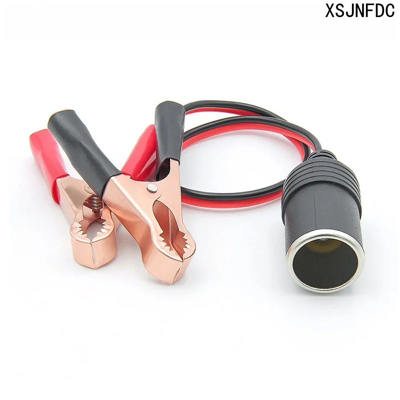 

Battery clip to car charging base crocodile cigarette lighter female head power converter car emergency cord