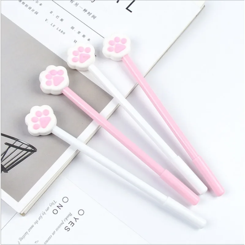 

2pcs Softhearted and Cute Girl Cat Paw Gel Pen Romantic Pen School Supplies Office Supply Student Black Ink 0.5mm