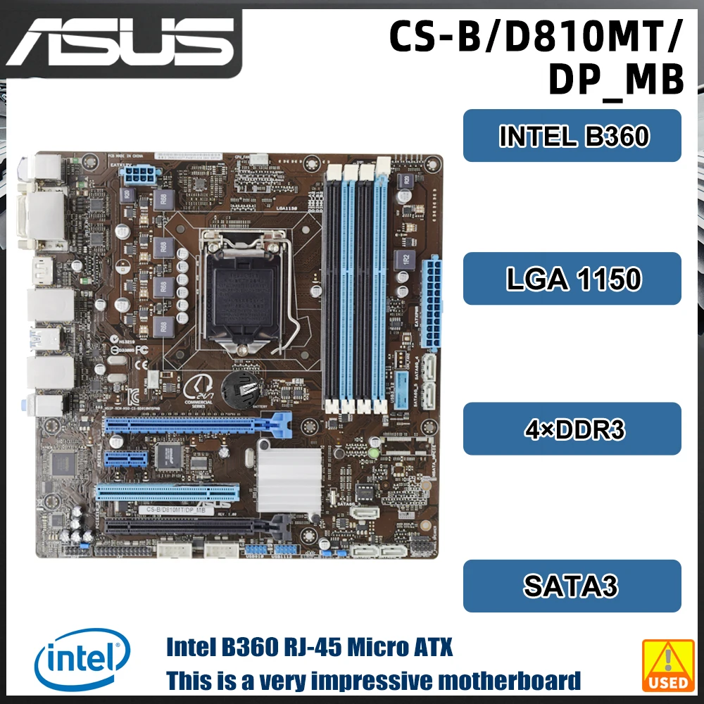 ASUS  CS-B/D810MT/DP-MB LGA1150 DDR3 USB 3.0 MicroATX Motherboard