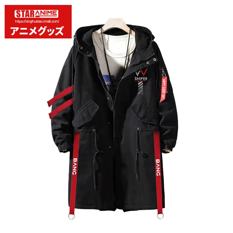 Anime Arknights W Casual Fashion Hooded Long Wind Coat Haruku Men Autumn Winter Cosplay Loose Hoodie Jacket Student