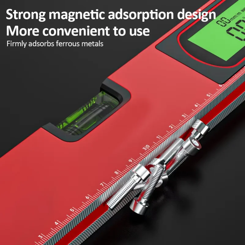 منقلة زاوية مكتشف الميل مستوى الكحول فقاعة المغناطيسي مستوى الميل الإلكتروني المسطرة مع LED