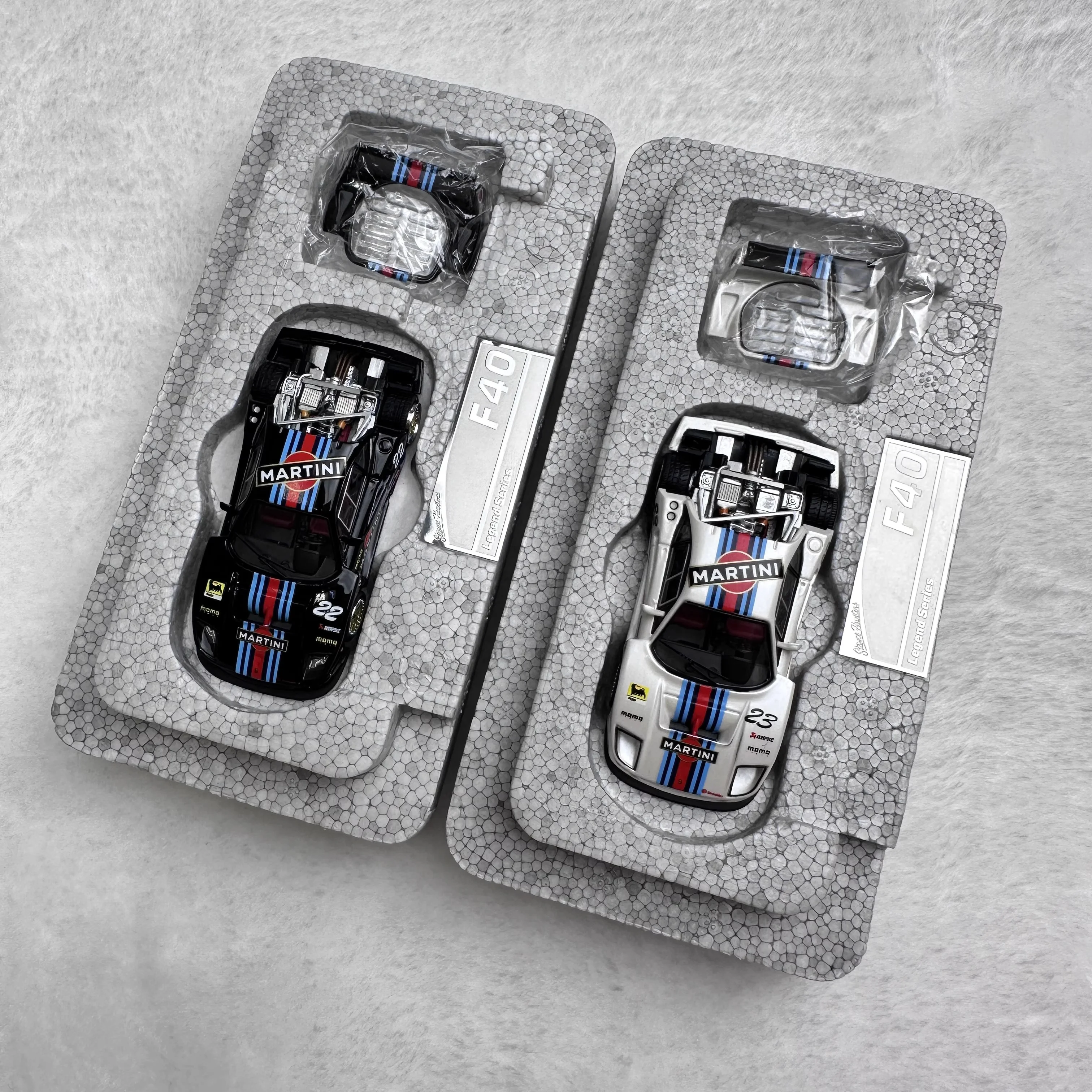 SH Modello 1:64 F40 LM Martini STANCE Modello di auto in lega aperta con copertura posteriore