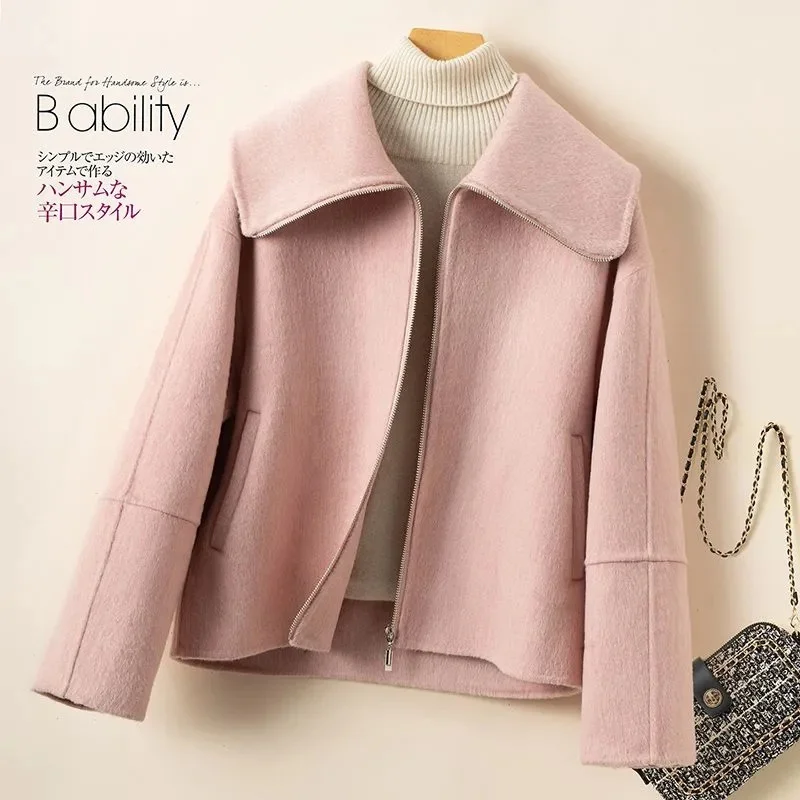 Double-sided Wool Coat Autumn Winter Jacket Ladies New 2026 Long Sleeve Cashmere Coats Women's Short
