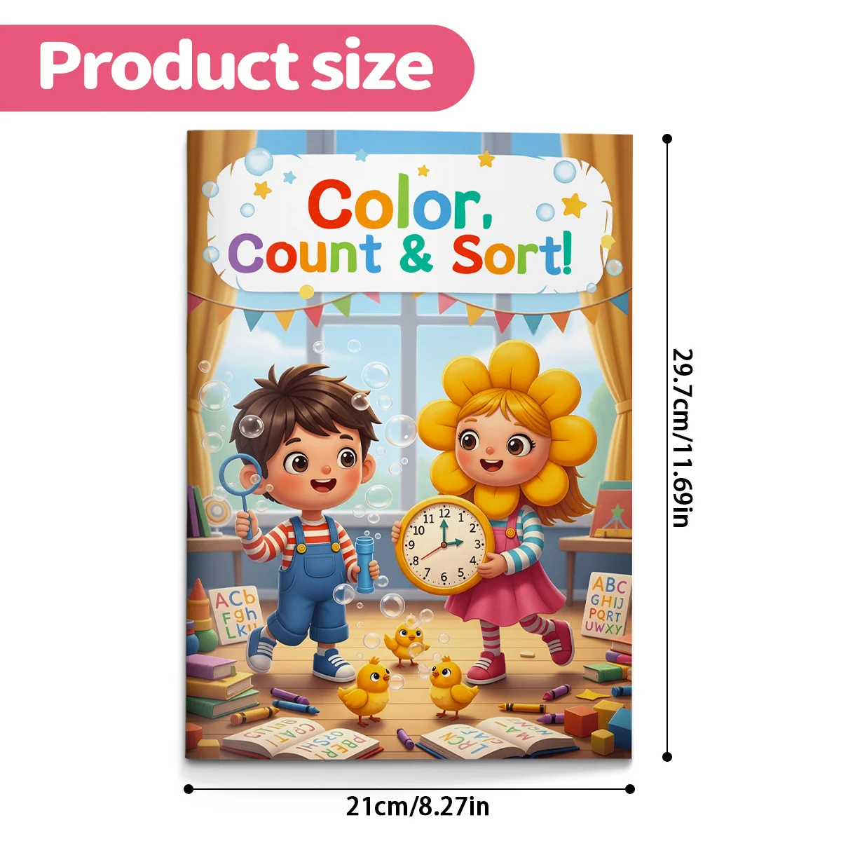 Color Count and Sort Activity Book for Kids Workbook to Learn Colors Numbers and Shapes Build Observation Logic and Early