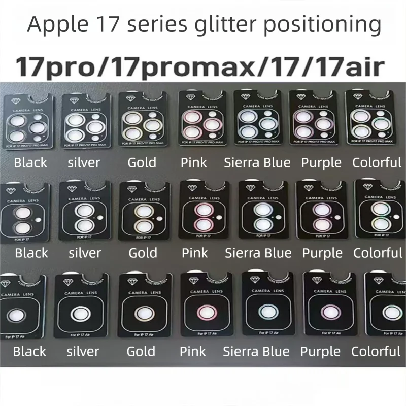 

Suitable for Apple 17 glitter lens film positioning pry bar iPhone 16 pro max phone 15 Haw keye protection 14