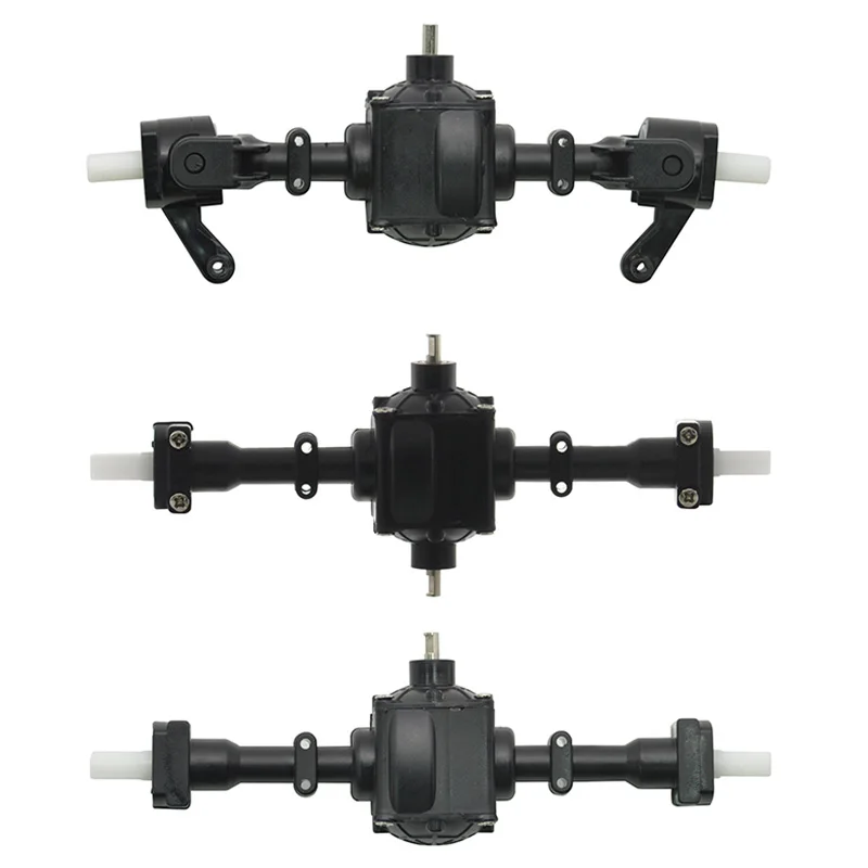 3PCS Black Plastic and Metal Front Rear Middle Bridge Axle Spare Parts for Fayee FY004 Q64 Q60 B36 MN77 1/16 6WD RC Car