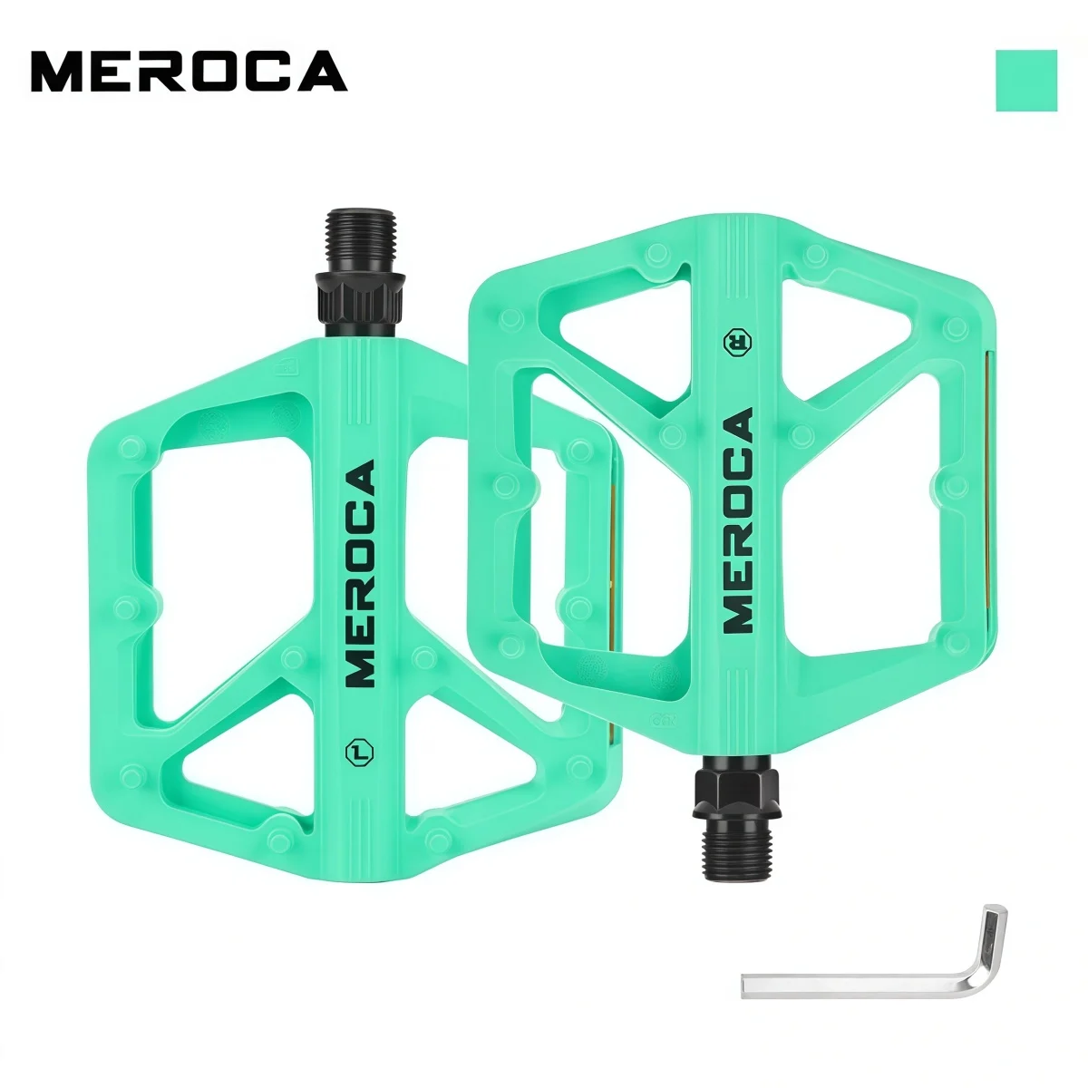 MEROCA Nylon-Fahrradpedale Plattform für MTB Rennrad Dual DU Lager blau rot lila orange grün Aluminium-Fahrradpedale