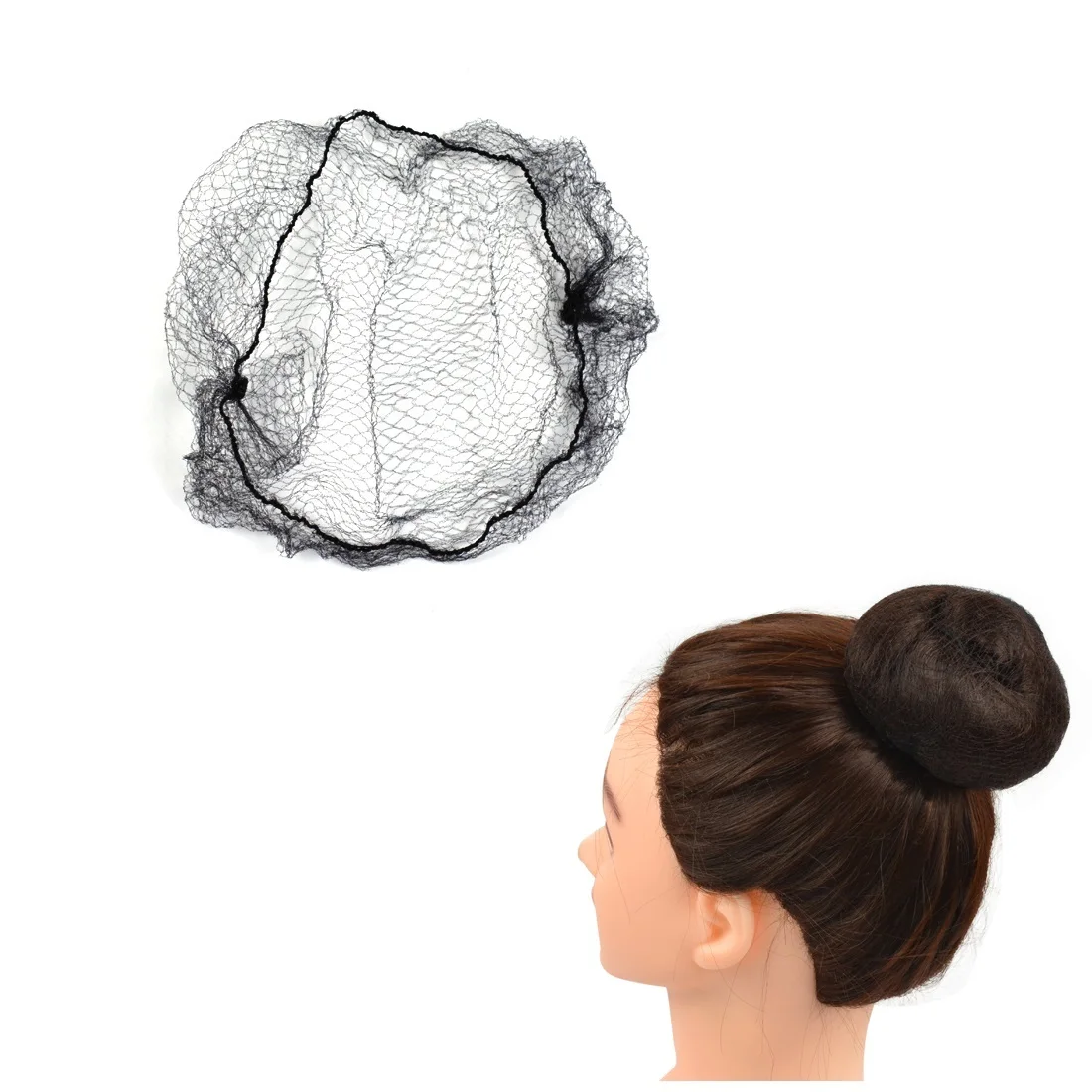 30Pcs/60Pcs Nylon Hair Nets 4 Colors Invisible Durable Hair Net for Hair Bun 20 Inch Wig Nets Elastic Edge Mesh Hair