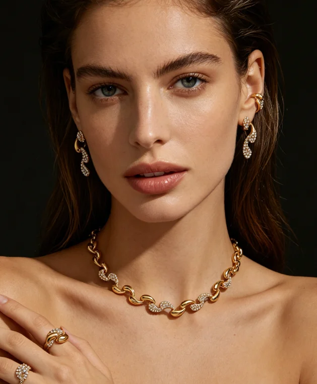 2026 New Hot sale High-end Design water droplets Necklace Pendant Earrings ring  Jewelry Set Luxury Elegant Banquet Preferred