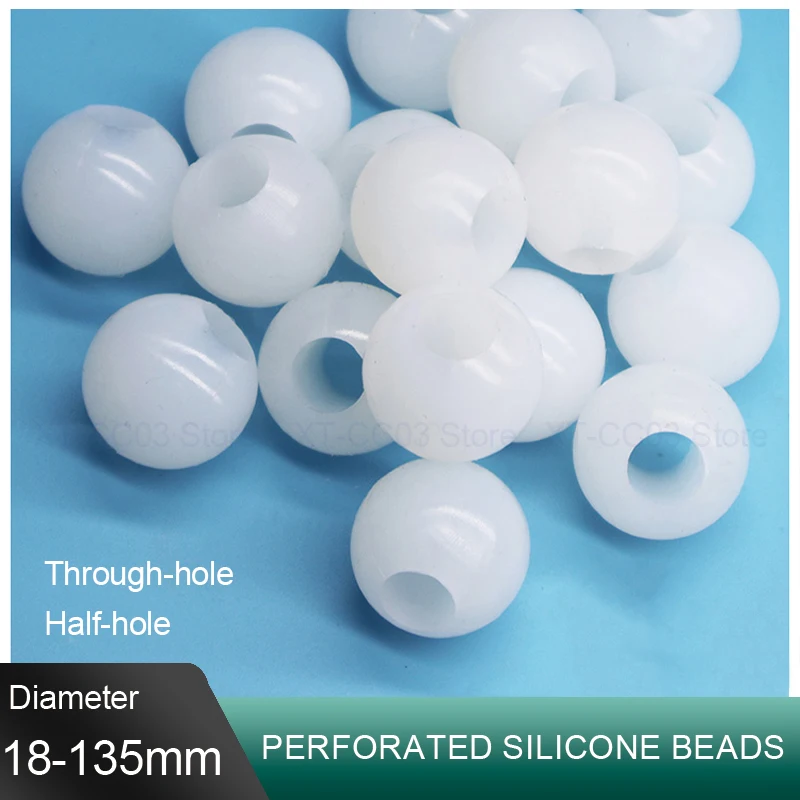 Dia18-135mm Industrial Perforated Vibrating Screen Silicone Ball Hole 1.5-48mm Through/half Hole High Elasticity Hollow Ball