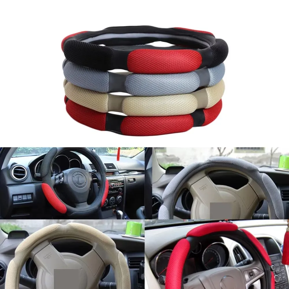 3D Car-Styling Car Steering Wheel Cover Sandwiches Sport Type 38cm