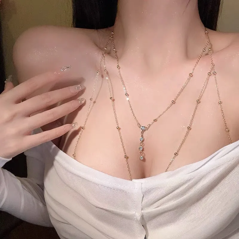 Chest Chain Body Chain Holiday Party Sexy Temptation Bikini Chest Chain Backless Couple Date Passionate Sex Erotic Accessories