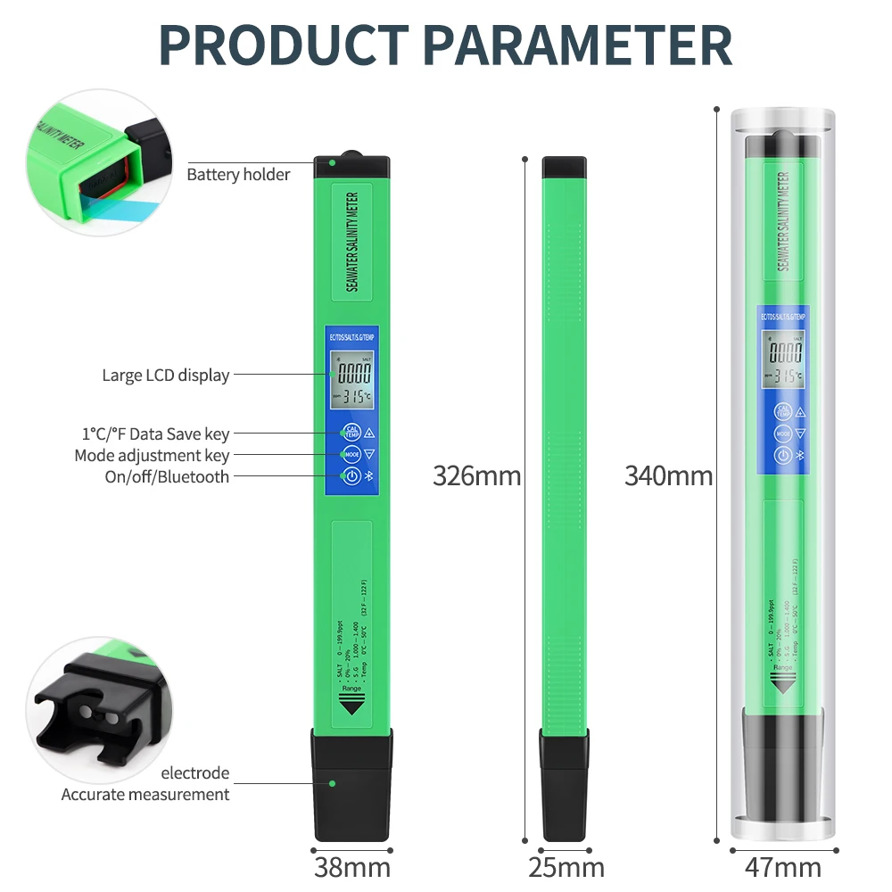 2/5 w 1 Bluetooth miernik PH TDS EC zasolenie SG temperatury Tester PH Monitor jakości wody cyfrowy do do basenu akwarium laboratorium