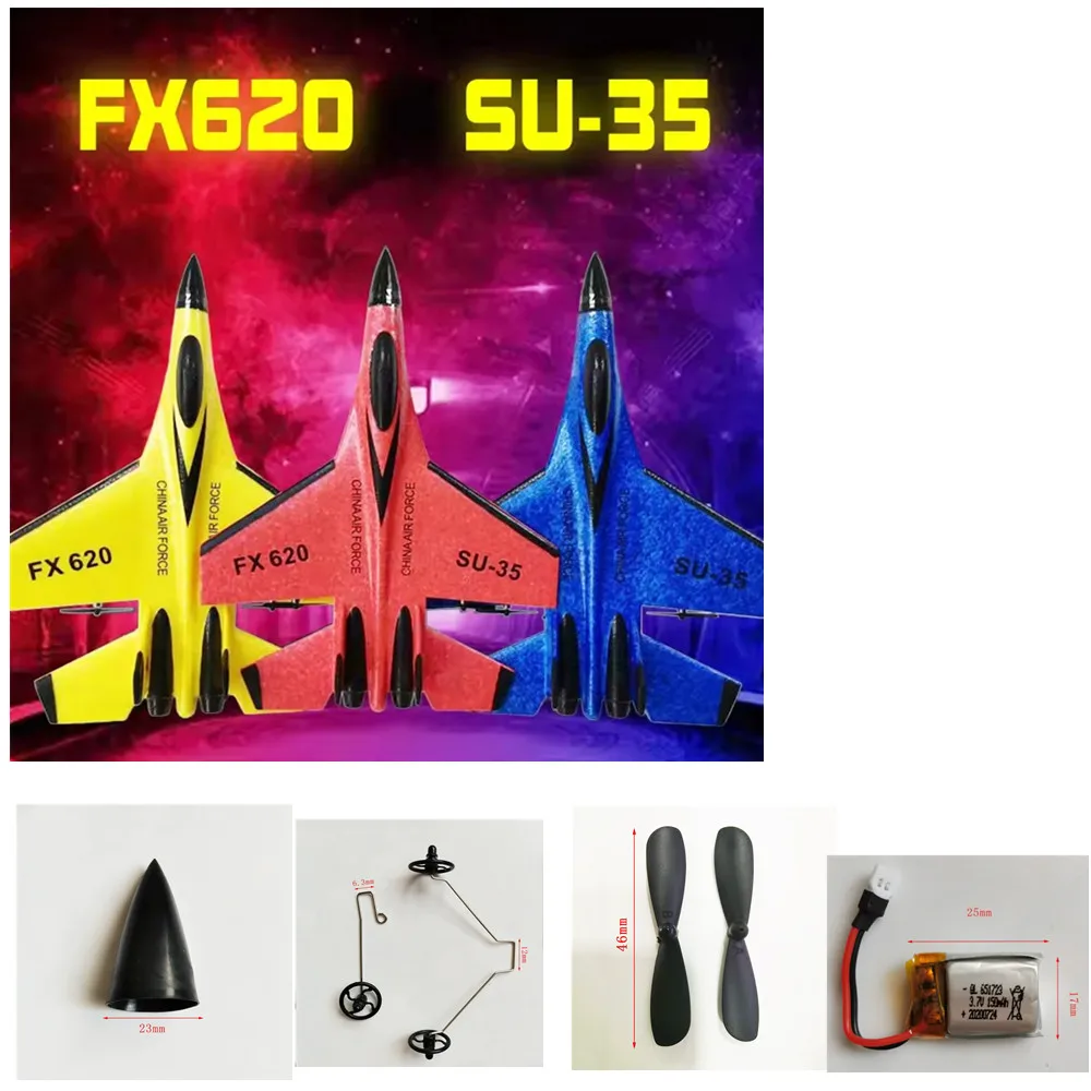 Hélice/train d'atterrissage/batterie 3.7v 150mAh, accessoire d'origine pour avion FX620 RC, pièces d'avion FX635