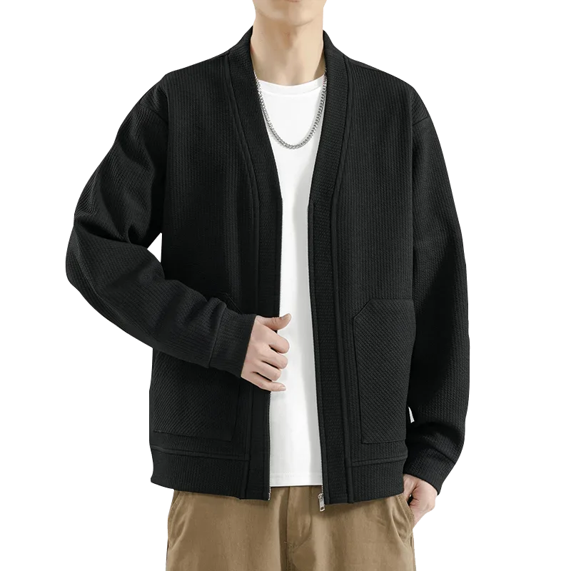 Men's Knitted Jackets 8XL Large Size Autumn Winter V-neck Loose All-match Long-sleeved Tops Oversize Harajuku Style Zipper Coats