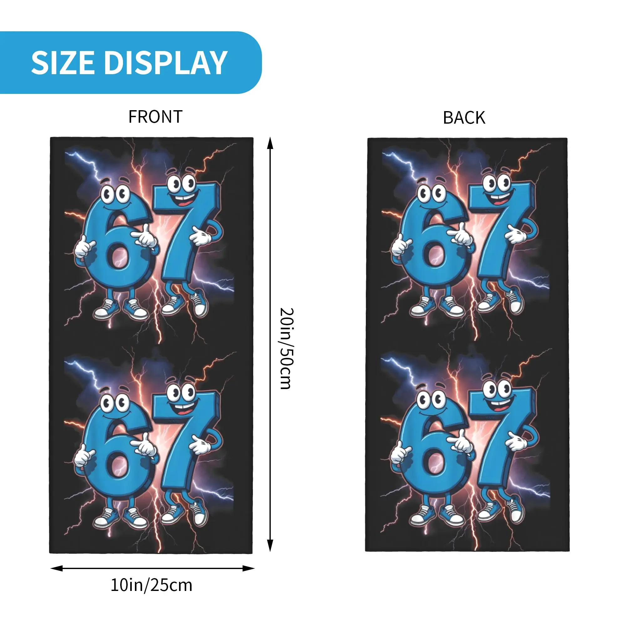 Custom Brainrot 67 Six Seven  Bandana Neck Warmer Women Men Winter Ski Tube Scarf Gaiter Italian Gaming Meme Face Cover