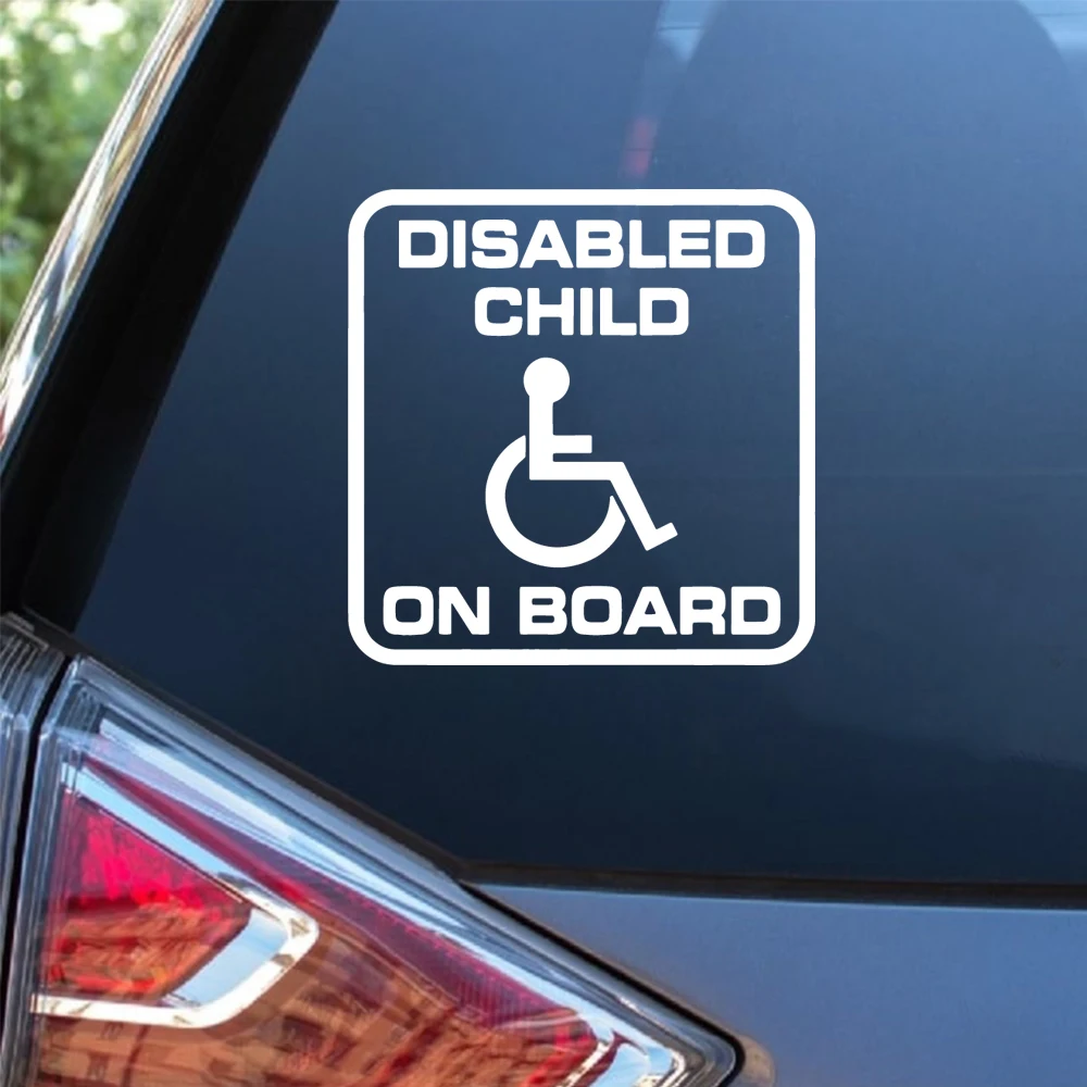 

Disabled Child On Board Car Window Bumper Sticker Decal Disability Blue Badge Vinyl Stickers