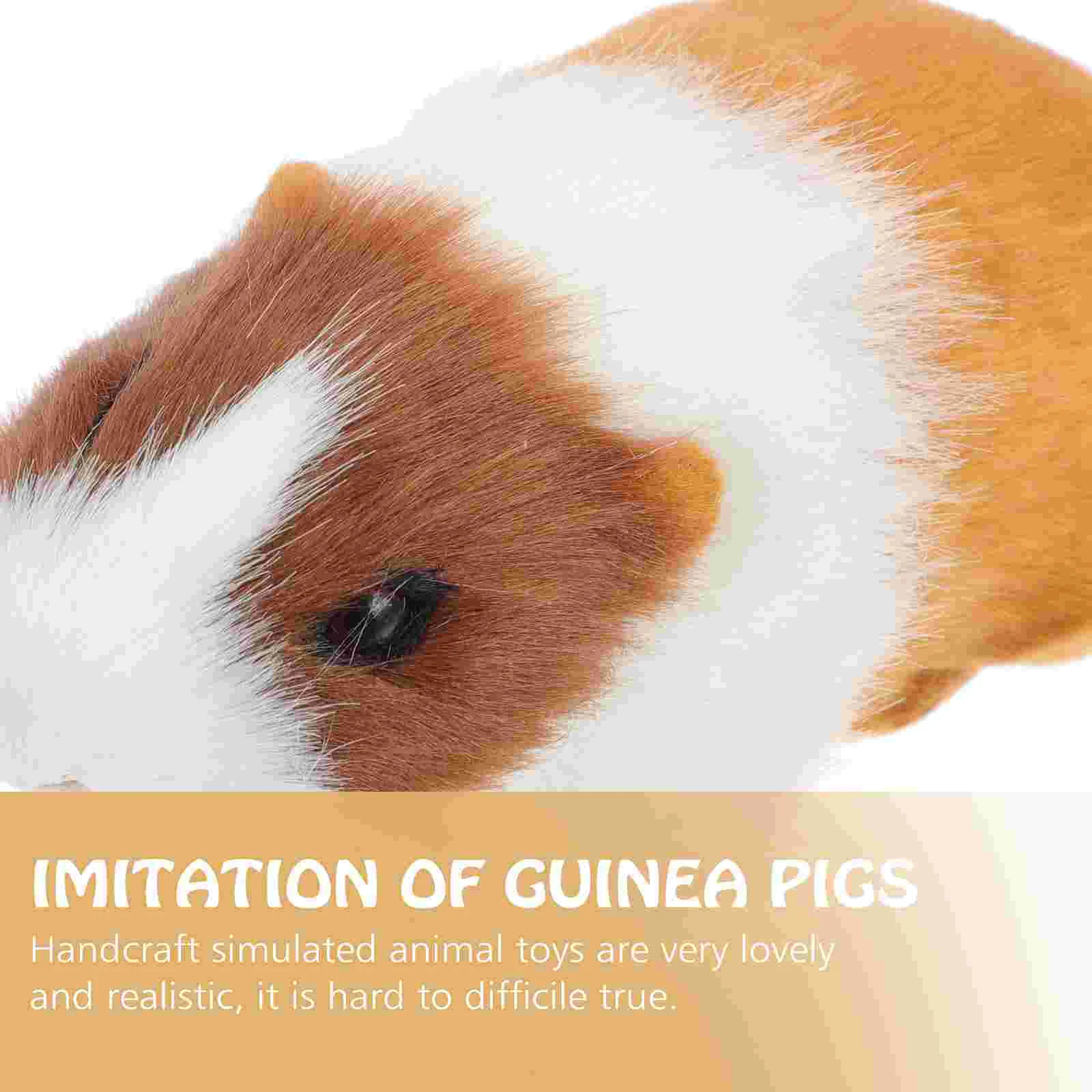 Guinea Pig Ornament Animal Figurines Toys Synthetic Fur Hamster Realistic Model Simulated Hairy