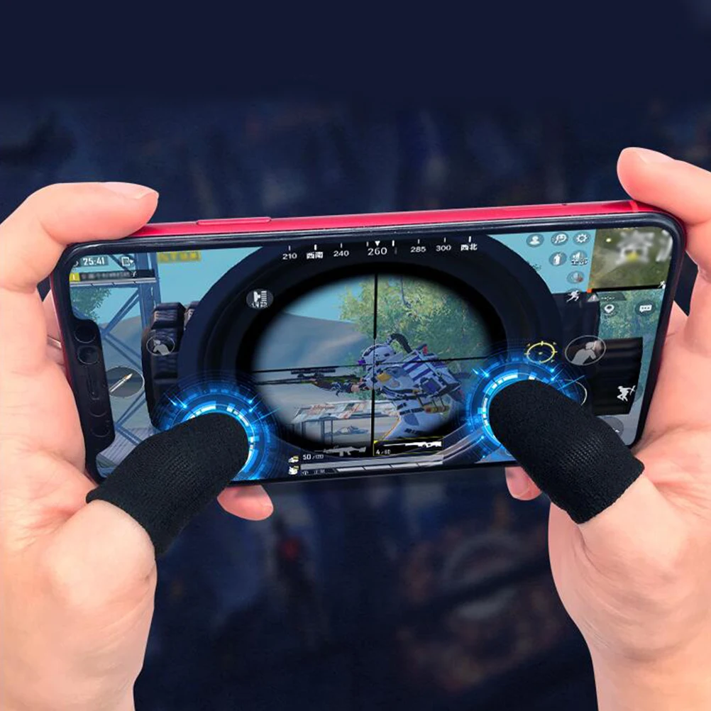 

10 Pcs Finger Cots Game Stall Sleeve Gaming Gloves Thumb Covers Sweat Sleeves for Gamers Black Mobile Cases