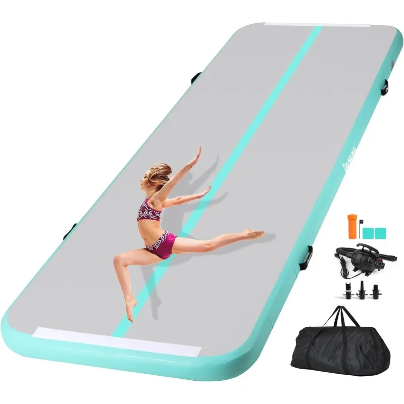 

Panana Air Mat, Inflatable Air Gymnastics Mat 10ft Tumble Mats 4 Inch Thickness Air Roller Gymnastics Barrel , Light Green