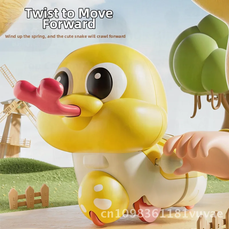 Interaktywna zabawka do raczkowania - nakręcana, urocza wężowa zabawka na łańcuszku dla dzieci, różowa, żółta, zielona, fioletowa - wczesna edukacja