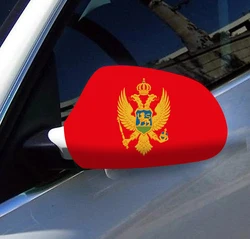 Directly Delivery 2 Pcs Free Size Four-way stretch fabric Montenegro Montenegrins Flags Car Mirror Cover