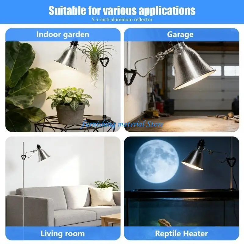 Y5GD 150W Aluminum Clamp Lamp Cover Offering 360 Degree Adjustment Metal Texture