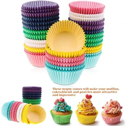 100Pcs Muffins Paper Cupcake Wrappers Baking Cups Cases Muffin Boxes Cake Cup Decorating Tools Kitchen Cake Tools DIY