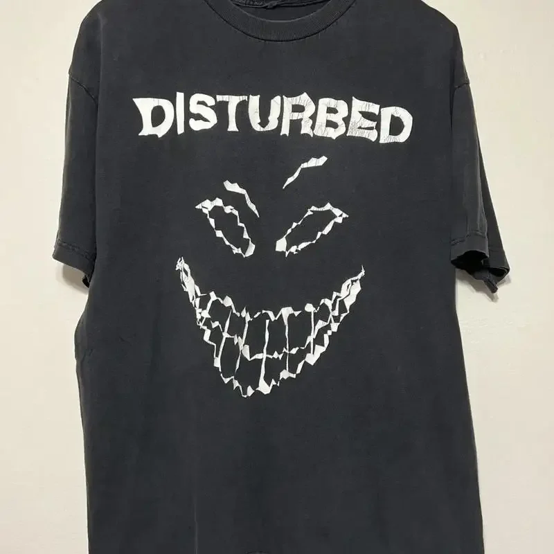 Vintage Disturbed Smile Glow In The Dark short sleeve black shirt KV27482