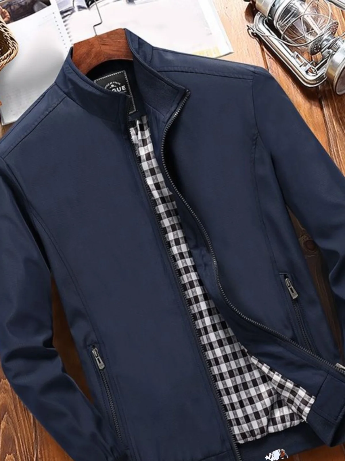 

Весенне-осенняя легкая мужская повседневная куртка с воротником-стойкой для мужчин среднего возраста, дышащая, приталенного кроя, верхняя одежда